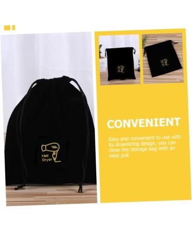 Healeved Reusable Grocery Bag 5pcs hair dryer storage bag s flannel drawstring bags Portable Hair Dryer Bag tool Travel Backpack Travel Backpack 30X26X1CMx5pcs Blackx5pcs - Buy Online on GoSupps.com