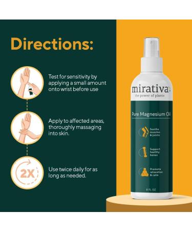 Mirativa by Trulore Magnesium Oil Spray - Supports Muscle Recovery & Eases Tension. Topical Magnesium for Post-Workout Relaxation. Fast-Absorbing Lightweight Formula for Athletes & Active Lifestyles. - Buy Online on GoSupps.com