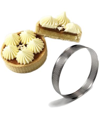 ABOOFAN 1pc Nonstick Circle Cake Perforated Round Bking Mold Stainless Steel Cake Mold Cookie Baking Dessert Ring Tool Mini Cake Fruitcake Cookies Cake Ring Food Non Stick Silver 10*10CM - Buy Online on GoSupps.com