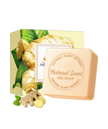 Turmeric Soap Bar Vitamin C Natural Soap Ginger Handmade Soap Moisturising Turmeric Brightening Soap for Body Hand Face Refreshing Cleansing Soap Bars Cleaning Bar Soap for Hyperpigmentation