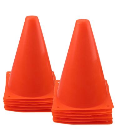Mirepty 7 Inch Plastic Traffic Cones Sport Training Agility Marker Cone for Soccer, Skating, Football, Basketball, Indoor and Outdoor Games Orange, 12 Pack