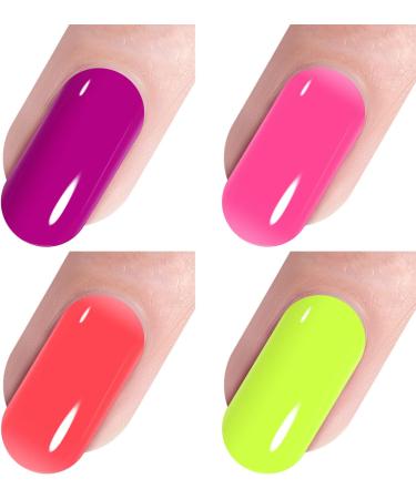 Vishine Neon Gel Nail Polish Set Nails Gel Neon Fushia Hot Pink Orange Yellow Gel Polish 4 Colors Soak Off LED Gel Nail Kit Halloween Nails Nail Art Manicure Gifts for Women C029 Set C029 - Buy Online on GoSupps.com