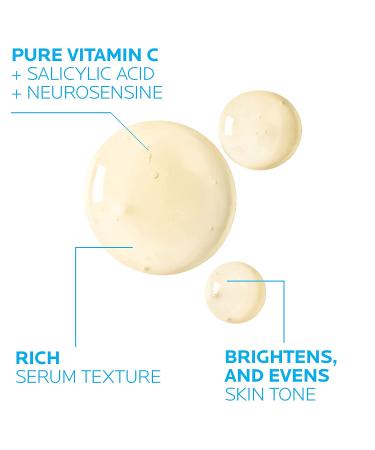 La Roche-Posay Pure Vitamin C Face Serum with Salicylic Acid - Anti Aging Serum for Sensitive Skin - Buy Online on GoSupps.com