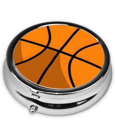 Basketball Printed Mini Round Pill Box - 3 Compartment Portable Organizer for Travel Home & Office - Buy Online on GoSupps.com