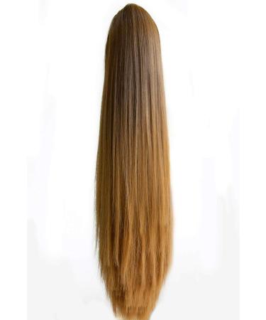 Neverland 50cm Ombre Two Tone Long Straight Wavy Ponytail Hair Extension | Clip In Claw Hairpiece 8# & 27# - Buy Online on GoSupps.com