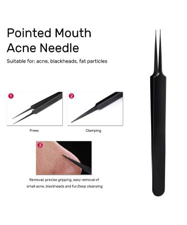 JOLIFILE 7Pcs Blackhead Remover Tool Kit with Tweezers - Acne Extractor and Whitehead Comedone Tool Set for Facial Care - Buy Online on GoSupps.com
