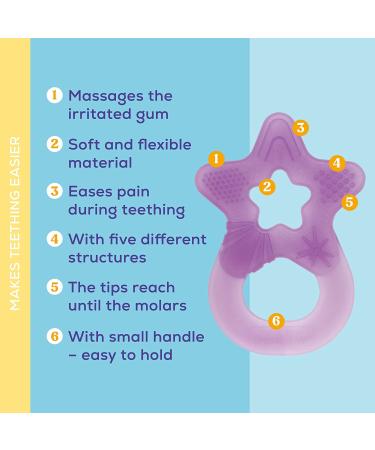 Dentistar Bei ring 2 Set Soft Baby Teether for 3+ Months | Dental Aid & Massage | Made in Germany | Light Blue - Buy Online on GoSupps.com