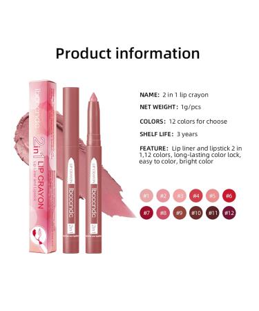 Erinde 3PCS Matte Lipstick & Lip Liner Set - Long Lasting Waterproof Crayon Makeup Precision Tip with Sharpener - Warm Brown Purple Shades 10#11#12 - Buy Online on GoSupps.com