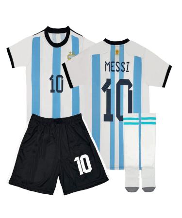 Legend #10 Leo Home / Away Jersey & Shorts for Kids and Youths Green 6-8 Years