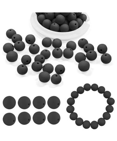 Jebyltd 70 pieces silicone pearls pacifier chain bracelet baby teething neck chains accessories pearl silicone pearl bracelet key trailer silicone beads for the production of bracelets black