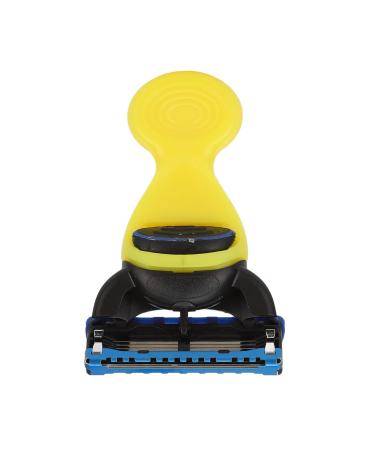 Natudeco Razor epilator manual razor removable with 45 rotatable head multi -layer sounds suitable for the face small practical salon travel at home (yellow)