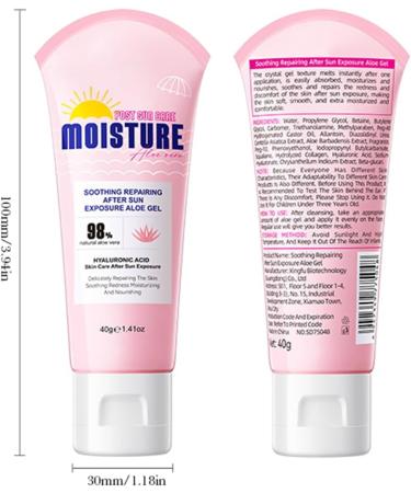 After Sun Soothing repair Aloe Vera Gel soothing aloe vera gel for sunburn face and skin cooling after sun natural moisture care for red skin - Buy Online on GoSupps.com