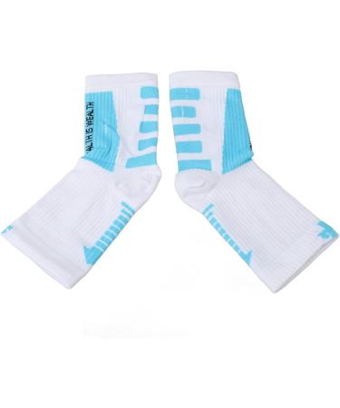 Sports Heel Socks Sectional Compression Restraint Free Foot Sleeves for Athlete (White and Blue) - Buy Online on GoSupps.com