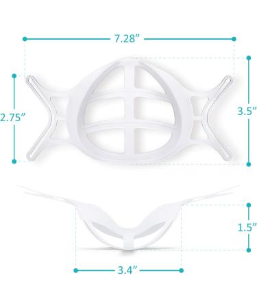 3D Mask Bracket Insert for Cloth Mask - Mouth Guard for Breathing Space - Comfortable Inner Support Frame (3 Pack, Semi-Transparent) - Buy Online on GoSupps.com