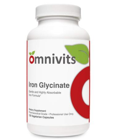 Omnivits Iron Glycinate as Ferrochel Bisglycinate Chelate 29 mg | Gentle and Highly Absorbable Iron Formula |120 Vegetarian Capsules