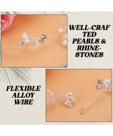 Crystal Wedding Hair Vine & Pearl Pins Set - Handmade Bridal Hair Accessories - Buy Online on GoSupps.com