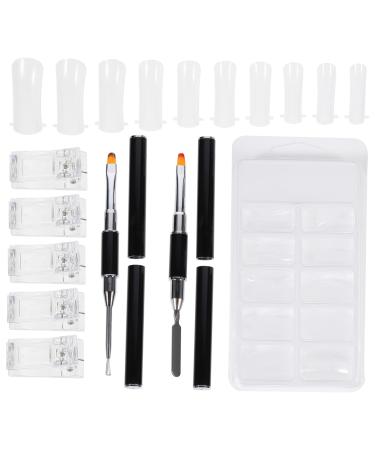 Beavorty 1 Set Nail Extension Set Nails Accessories Nail Form Clip Nail Extension Tip Nail Extension Brush Nail Tip Clip Finger Extension Brush Manicure DIY Tool Double Head Extend Plastic