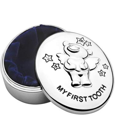 Zilverstad My First Tooth Keepsake Pot with Bear Twinkle Design | 5.5 x 4.5 cm | Tarnish-Proof Silver-Plated - Buy Online on GoSupps.com