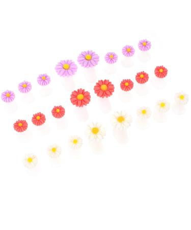 FRCOLOR Silicone Toe Separators for Pedicure Flower Toe Spacers Finger Separtors Great Toe Cushions 24pcs (Random Color)
