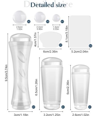EBANKU French Tip Nail Stamp Set - 3PCS Clear Silicone Stamping Kit with 6PCS Replaceable Heads and Scrapers for DIY French Manicure at Home - Buy Online on GoSupps.com