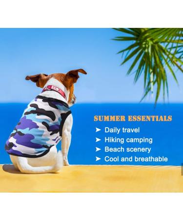 TVMALL 3 Pack Dog T-shirt 1OO% cotton Cat Dog Clothes Camo sports shirts summer mesh breathable Dog Vest fashion coat Pet Beach Wear for Puppy Small Dog and Cat - Free Training whistle garbage bag XL Green/Red/Blue - Buy Online on GoSupps.com