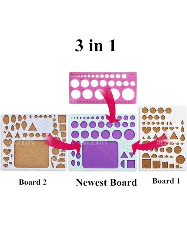 YURROAD 3 in 1 Paper Quilling Template Board | Quilling Knitting Cork Shape Mold DIY Tool - Buy Online on GoSupps.com