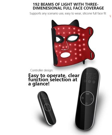 Beauty LED Light Care Breathable Facial Care with 3 Acceleration Times 4 Color Light Light Skin Care with 192 Lamp Beads Lightweight Facial Care Supplies - Buy Online on GoSupps.com