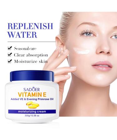 suckoo For Sadoer Evening Primrose Vitamin E Moisturizing Face Cream Lotion Moisturizing Nourishing Face Moisturizers Firming Facial Creams Facial Skin Care Cream Brighten skin tone 300g 10.58 OZ - Buy Online on GoSupps.com