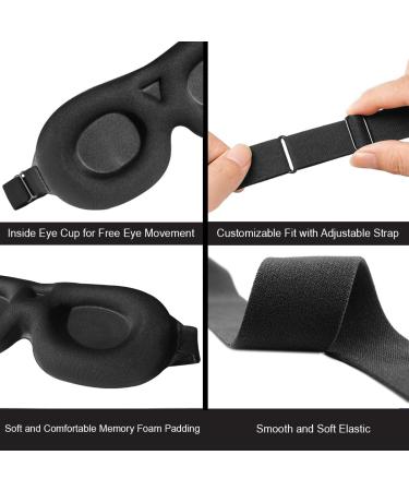 Sleep Mask with Moldex Earplugs - Adjustable Light Blocking Soft Bamboo Fabric & Memory Foam | Comfortable for Men & Women - Buy Online on GoSupps.com