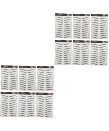FOMIYES 12 Sheets Imitation Eco Eyebrow Sticker Stickers Fake Eyebrow Artificial Eyebrow Tattoos 3d Template 1 count (Pack of 1) Blackx2pcs