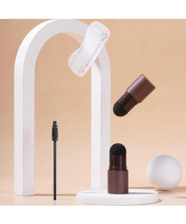 Eyebrow Stamp Kit 1-Step Brow Stamp and Shaping Kit Waterproof Eyebrow Stamp Shaping Set with 10 Eyebrow Styling Mode Card(Brown 1 Set) Dark Brown*2 - Buy Online on GoSupps.com