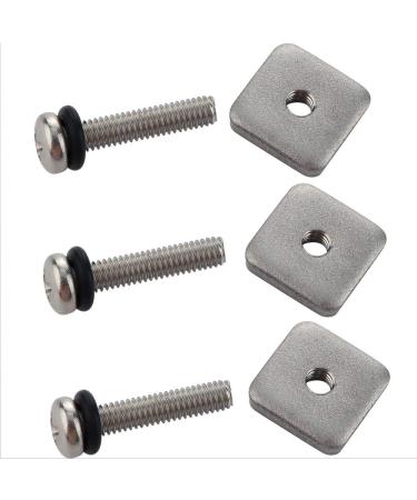 VTurboWay 316 Stainless Steel Fin Screw and Plate 3 Pack - M4 Screw for Surf Longboard and SUP, Fiberglass Single Fin - Buy Online on GoSupps.com
