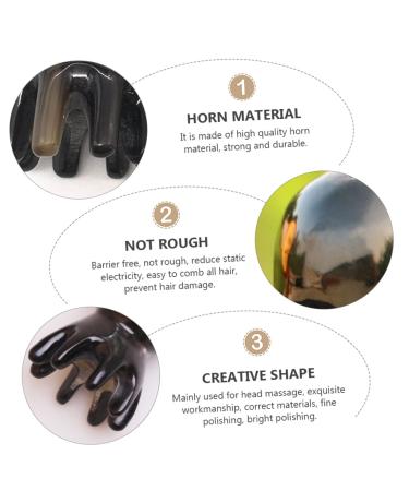 Frcolor Octopus Massage Comb | Portable Handmade Horn Hair Brush for Scalp Scrubbing & Massage | Natural Horn Tool for Beautiful Hair - Buy Online on GoSupps.com