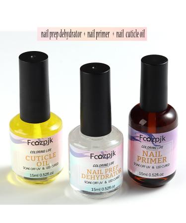 Nail Dehydrator & Primer Set with Cuticle Oil - Acid-Free Nail Prep for Acrylics | No Lift Bonding Primer & Manicure Accessories - Buy Online on GoSupps.com