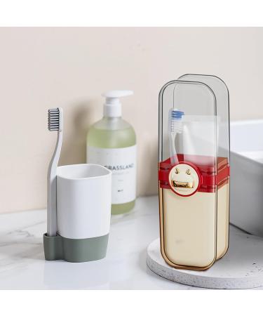 Awakentti Portable Toothbrush Case & Toothpaste Container | Travel & Bathroom Holder for Trips Camping School - Buy Online on GoSupps.com