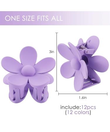 Tyfthui 12-Piece Flower Hair Claw Clips - Large Daisy Matte Hair Clips for Women & Girls - Non-Slip Strong Hold Barrettes in Color A - Buy Online on GoSupps.com