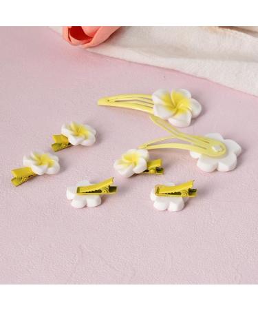 Plumeria Flower Clips Hawaiian Frangipani Hairpins Beach Hair Accessories for Women Mini Flower Hair Barrette Clips for Girls Duckbill Clips for Beach Wedding Summer Holiday - Buy Online on GoSupps.com