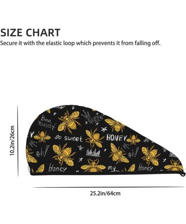 Hohey Bee Gold Embroidery Microfiber Hair Towel - Super Absorbent Coral Velvet Wrap for Long Curly & Thick Hair - Buy Online on GoSupps.com