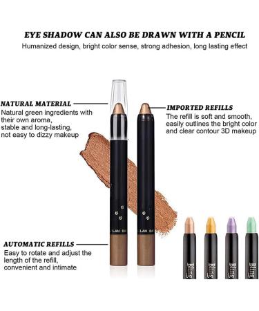 Pearl Color Eye Makeup Highlighter Pen Rotating Eyeshadow Stick Silkworm Pen Makeup Gloss Paillette (Blue One Size) - Buy Online on GoSupps.com