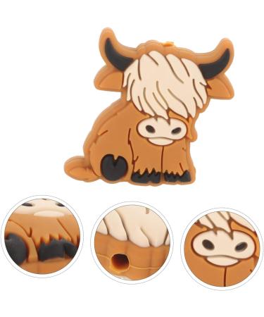 SEWACC 10pcs Highland Animal Silicone Teether Beads - Cute Baby Teething Toys (Light Brown, 2.8x2.7cm) - Buy Online on GoSupps.com