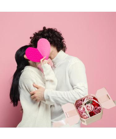 Rose Bath Soap - Flower Floral Scented Petals Body Soap in Flower Box for Women Plant Essential Oil Flower Soap Set for Birthday Valentine s Day Thanksgiving Day Christmas (Pink-2) - Buy Online on GoSupps.com