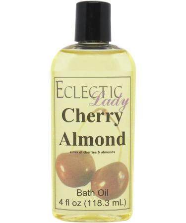 Cherry Almond Bath Oil by Eclectic Lady - Scented Bath Oil - Relaxing & Moisturizing Bathing Oil - Fragrance Body Oil For Dry & Rough Sensitive Skin - Body Daily Nourishing Shower Oil (4 oz) 4 Ounce