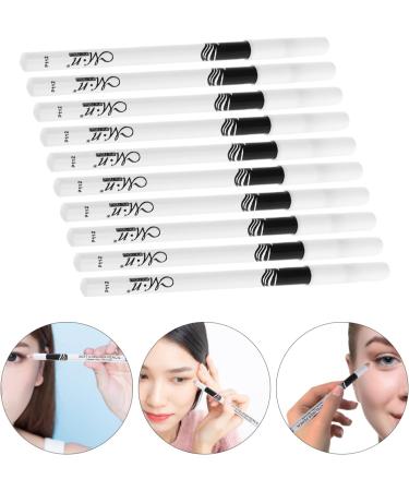 WOONEKY 20 Pcs Lying Silkworm Eyeliner Professional Eyeliner Pencils Makeup Eyeshadow Gel Wooden Pole White - Buy Online on GoSupps.com