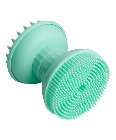Ipetboom 1pc Three-in-one Bath Brush Face Scrubbers Face Exfoliator Brush Pore Scrubber Makeup Brushed Cleansing Shampoo Bath Scrubber for Body Scalp Shampoo Face Brush Triple Silica Gel 8.6x7cm Green