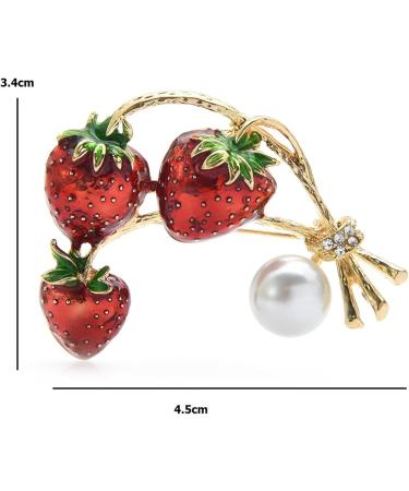Pin Jewelry Gifts for Women Ladies Fashion Accessories Red Enamel Strawberry Brooch Beauty Strawberry Brooch Pin Party Brooch Brooches & Pins - Buy Online on GoSupps.com