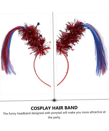 MAGICLULU 1pc Ponytail Headband Tinsel Ponytail Headbopper Pink Tinsel Wig Pink Scrunchie Headwear for Women Prom Headpiece Tinsel for Hair Decorations Cosplay Red Plastic Miss One Size Red - Buy Online on GoSupps.com