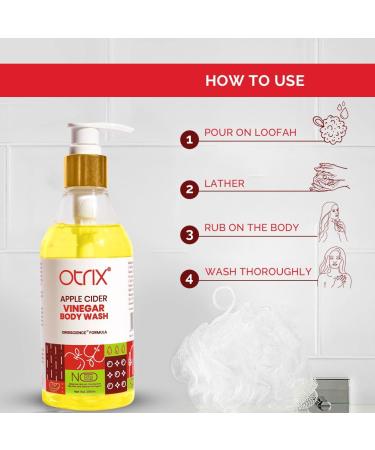 O.trix Apple Cider Vinegar Body Wash - Purifying & Hydrating Skin Cleanser for All | Acne Treatment & pH Balancer | 290ml - Buy Online on GoSupps.com