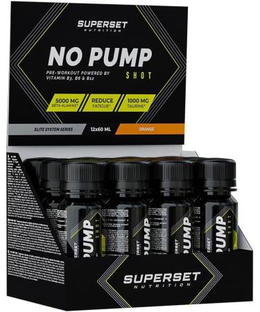 Superset Nutrition - No Pump Shot (12x60ml) - PreWorkout in oral solution for optimal absorption - Special formula for intense workouts! - Orange - Buy Online on GoSupps.com