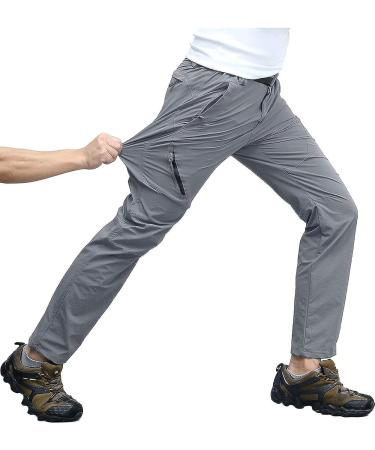 TACVASEN Men's Quick Dry Hiking Pants - Lightweight & Breathable - Thin Light Grey - Size 32 - Buy Online on GoSupps.com