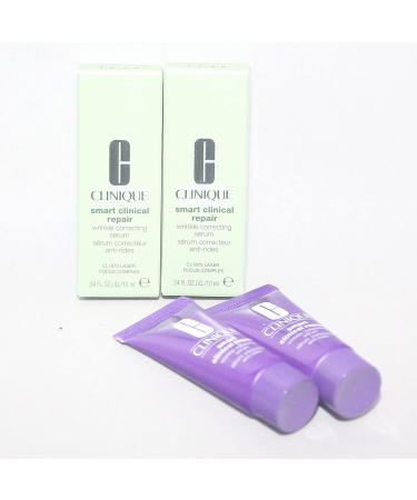 Clinique Smart Clinical Repair Wrinkle Correcting Serum 0.68 oz/20 ml (2 Travel Size Tube 0.34 oz/10 ml Each)